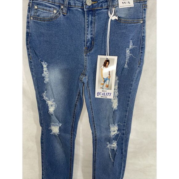 Best Quality Brand Distressed Skinny Jeans 11 M Blue - Picture 4 of 9